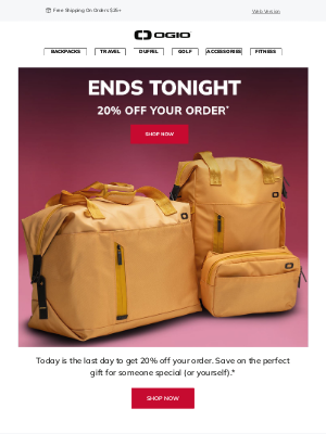 Ogio - Last Chance To Get 20% Off Your Order