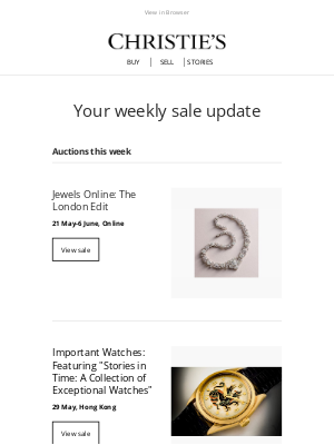 Christie's - Upcoming auctions, recommended for you