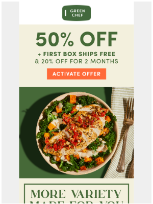 Green Chef - 50% 🥬🫣 Greens you’ll actually crave