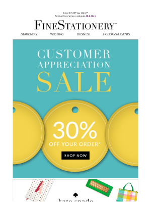 FineStationery.com - Bonus Day: 30% off for one more day!