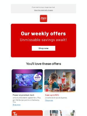 Argos (United Kingdom) - Get the week's latest deals.