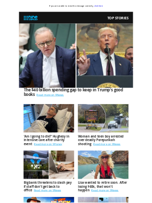 9NOW (Australia) - PM Edition: PM hints at $40 billion splurge to please Trump | Hughesy in intensive care after charity event