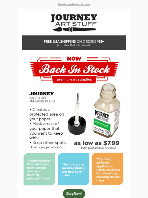 Cheap Joe's Art Stuff - Back in Stock: Masking Fluid Available!