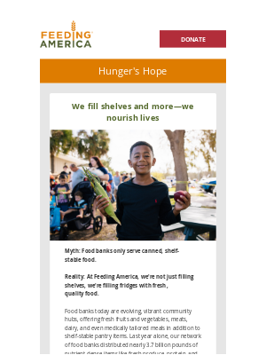 Feeding America - Food banks carry so much more than cans