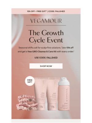 VEGAMOUR - Fuel your growth cycle: 15% off + free gift 🔄
