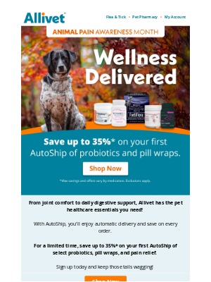 Allivet - Save Big on Probiotics, Pill Wraps & Pain Relief