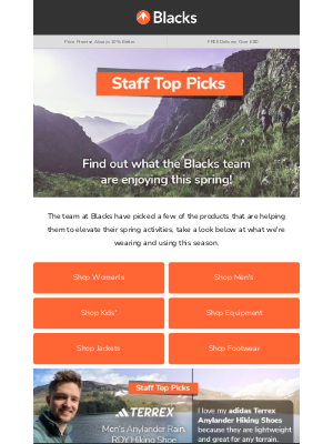 Blacks Leisure Group (United Kingdom) - Blacks Spring Staff Picks