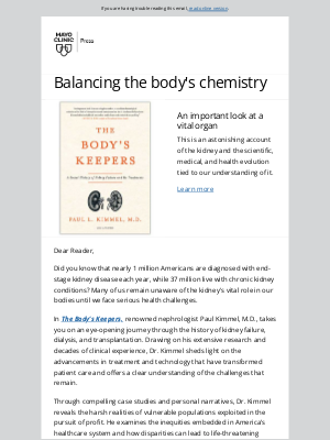 Mayo Clinic - Half price – The Body’s Keepers