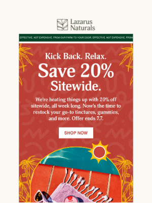 Lazarus Naturals - 🇺🇸 20% Off Everything? It’s Official!