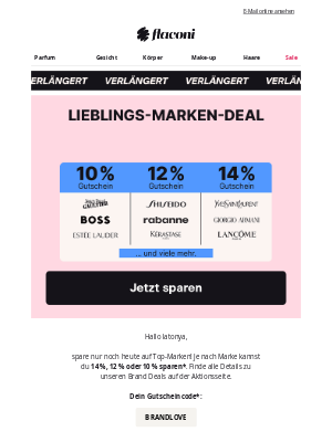 Flaconi (Germany) - VERLÄNGERT ❱❱ XXL Marken-Deal [-14 %]