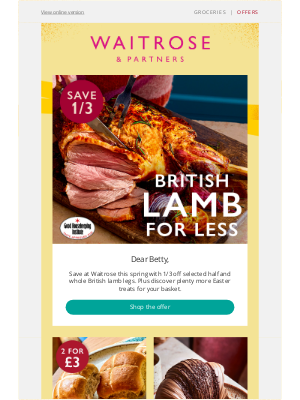 Waitrose (United Kingdom) - Exciting news, Betty – our hot cross bun offer and more!
