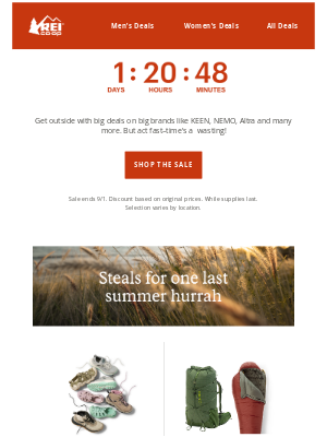 REI - Time’s ticking on Labor Day Sale savings ⏰