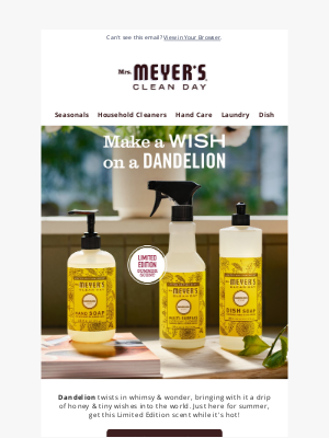 Mrs. Meyer’s Clean Day - Dandelion is back just for the Summer!