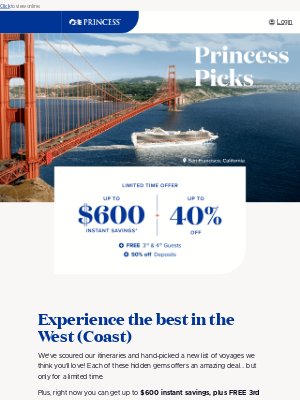 Princess Cruises - New picks! West Coast cruises you'll 🧡