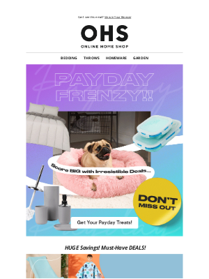 Online Home Shop (United Kingdom) - Embrace Payday with a Frenzy of Savings!