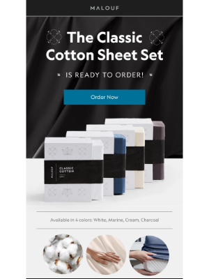 Malouf - Classic Cotton Sheets Available Now!
