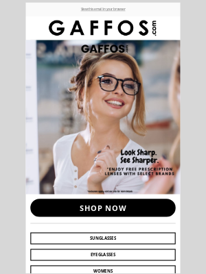 Gaffos - Gaffos Exclusive: RX Lenses FREE with Eligible Frames!