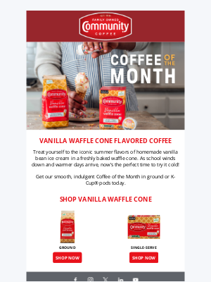 Community Coffee - Indulge in our Coffee of the Month 🍦😎