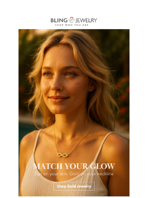 Bling Jewelry - Golden jewelry made for glowing skin
