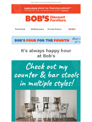 Bob's Discount Furniture - Now trending ⚡️: beautiful bar stools