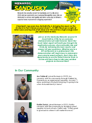 Menards - Your Store in the Spotlight! Sandusky Community