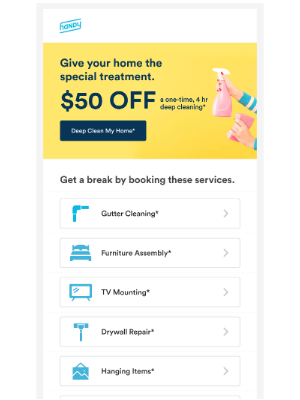 Handy - Book A Deep Clean And Get $50 OFF Your Service!