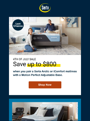 Serta - Last chance to save BIG