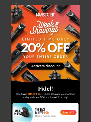Fidel - treat yourself to a NEW tool + 20% OFF