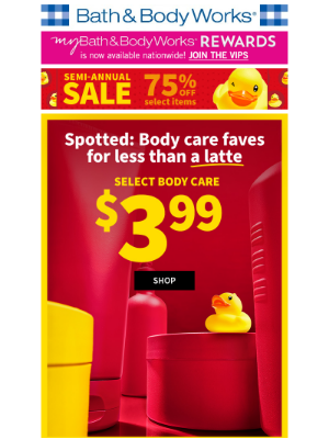 Bath & Body Works - $3.99 body care? catch it before it climbs!