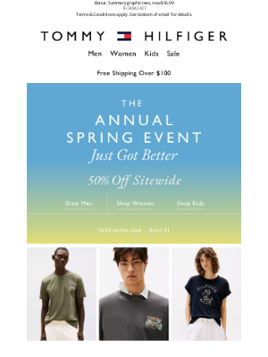Tommy Hilfiger - Going strong! 50% off SITEWIDE