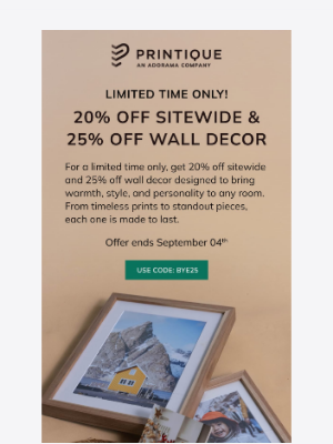 Printique by Adorama - 20% Off Sitewide & 25% Off Wall Decor — Limited Time Only!