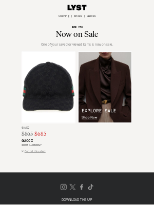 Lyst - The Gucci hat you saved went on sale at 20% off