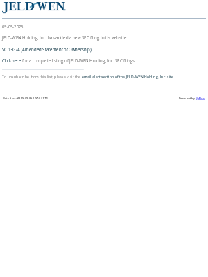 Jeld-Wen - JELD-WEN - SC 13G/A (Amended Statement of Ownership) SEC Filing