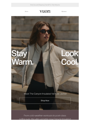 Vuori - Introducing The Canyon Insulated Venture Jacket