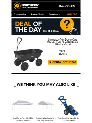 Northern Tool + Equipment - Deal of the Day - Offer Ends Today!