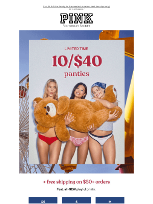 Victoria's Secret - Reminder: NEW Panties Are 10/$40 Rn