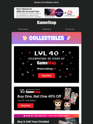 GameStop - Celebrate our 40th birthday with these awesome collectibles deals!
