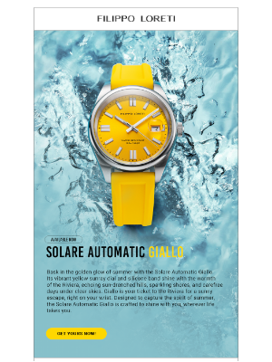 Filippo Loreti - ☀️ Your Sunny Escape Starts Now with Solare Automatic Giallo