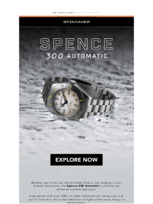 Spinnaker Watches - 🌊 Your Summer Essential – The Spence 300 Automatic