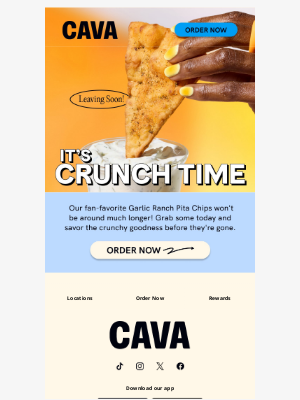 CAVA - Garlic Ranch is leaving the building