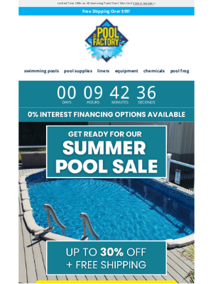 The Pool Factory - ⏰ Last Chance for Our Summer Pool Sale: Huge Savings, Act Now!