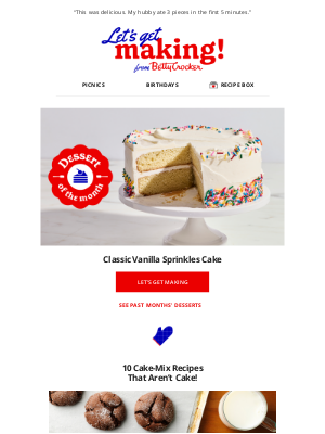 Betty Crocker - Classic Vanilla Sprinkles Cake