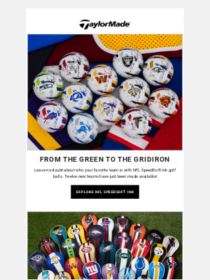 TaylorMade Golf - New Teams Available in NFL SpeedSoft Ink Golf Balls