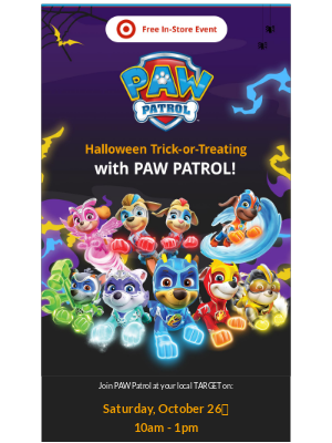 PAW Patrol - 🚨 FREE 🚨 PAW Patrol + TARGET Halloween 🎃 Event!