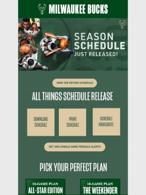 Milwaukee Bucks - Mark Your Calendar, emma!