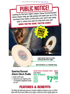 Menards - HOT DEAL: Wake Up Light Alarm Clock ONLY $7.99!