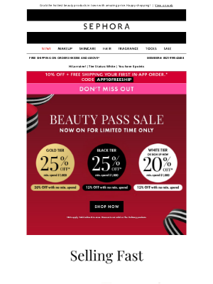 Sephora (Hong Kong) - TGIF! It's time to SHOP our Beauty Pass Sale🎉