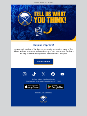 Pegula Sports and Entertainment - Have 5 minutes? Take our survey!