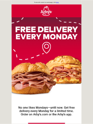 Arby's - Get FREE delivery today 🚗