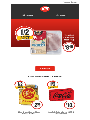 IGA (Independent Grocers Alliance) - Don't miss this week's 1/2 price specials at IGA